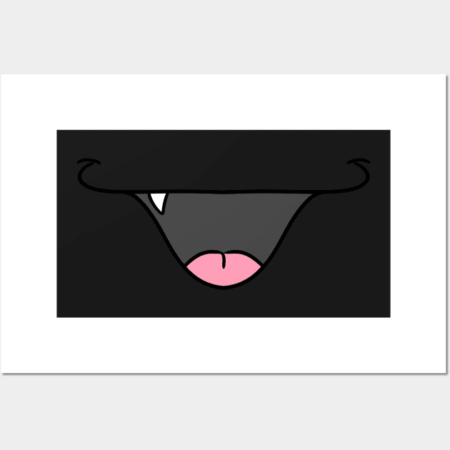 Anime Cat Mouth - Face Mask Wall Art by PorinArt
